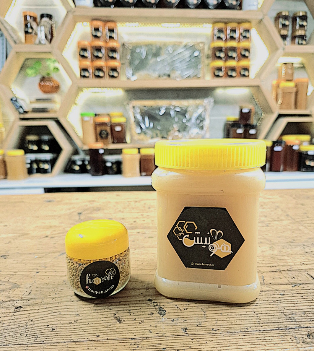 عسل سفید خامه ای 100 درصد ارگانیک یک کیلویی + هدیه گرده گل